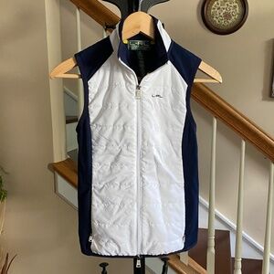 Ralph Lauren Active Quilted Full Zip Vest White and Navy Size XS